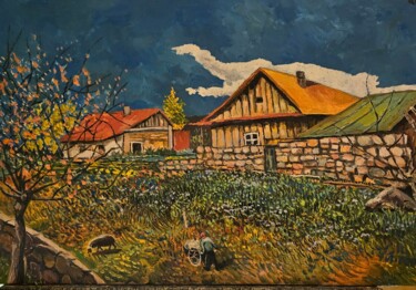 "ARMENIAN VILLAGE" başlıklı Tablo Arkadi Sevumyan tarafından, Orijinal sanat, Petrol