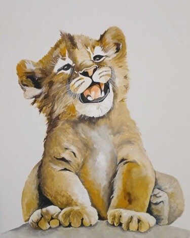 Ζωγραφική με τίτλο "LEONCINO" από Paola Bona, Αυθεντικά έργα τέχνης, Ακρυλικό