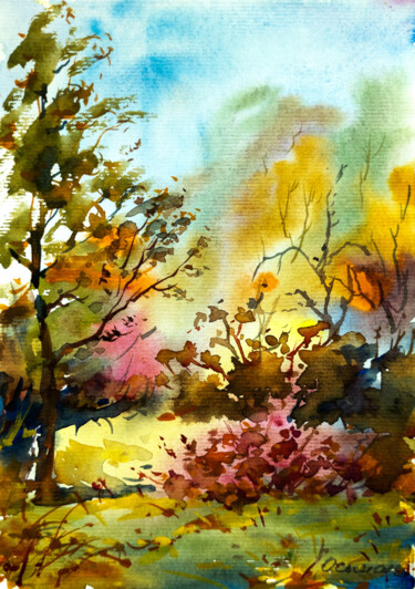 "Falling Light" başlıklı Tablo Vladyslav Osmak tarafından, Orijinal sanat, Suluboya