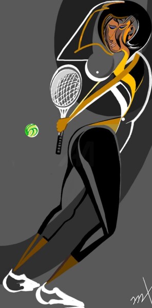 Digital Arts titled "Tennis" by Mahamadou Kone, Original Artwork, Digital Painting