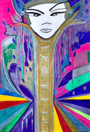 Рисунок под названием "Une Parole d’Esseni…" - Nathalie Bellanger, Подлинное произведение искусства, Маркер