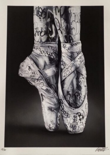 Printmaking titled "Le tag des Cygnes" by Onemizer, Original Artwork, Screenprinting