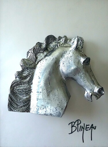 Sculpture titled "N027H41 Cheval Pica…" by Bernard Pineau, Original Artwork, Wood Mounted on Plexiglass