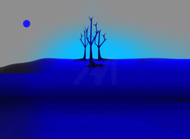 Digital Arts titled "Forsaken land" by Hassan Maamoun, Original Artwork, Digital Painting