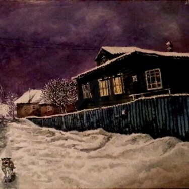 "RUSSIAN VILLAGE IN…" başlıklı Tablo Arkadi Sevumyan tarafından, Orijinal sanat, Petrol