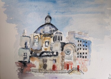 Peinture intitulée "Paris historical ho…" par Serhat Atas, Œuvre d'art originale, Aquarelle