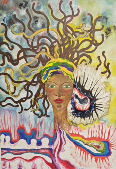 "Medusa, Queen of Se…" başlıklı Tablo Roberta Schagal tarafından, Orijinal sanat, Petrol