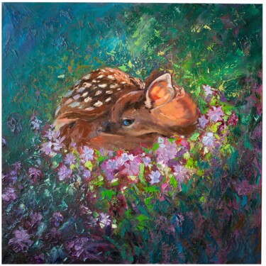 Картина под названием "Solitude. Serene Fa…" - Victo, Подлинное произведение искусства, Масло Установлен на Деревянная рама…