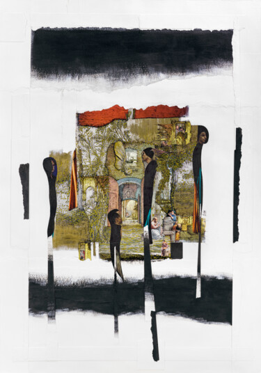 Коллажи под названием "Hommage à Raphaël" - Bita Khandani, Подлинное произведение искусства, Коллажи Установлен на картон