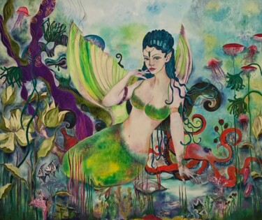 Картина под названием "Whispers of the Deep" - Roberta Schagal, Подлинное произведение искусства, Масло