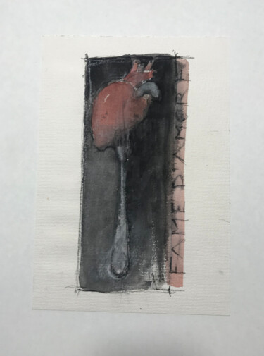 Painting titled "Fame d'amore" by Armando D'Andrea, Original Artwork, Watercolor