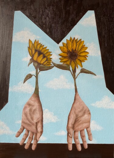 Ζωγραφική με τίτλο "Rappel de rideau" από Nathalie Sage, Αυθεντικά έργα τέχνης, Λάδι