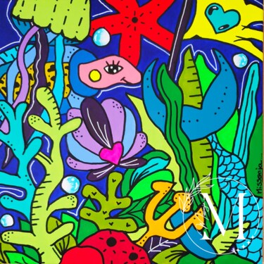 Картина под названием "Oracle des Fons Mar…" - Missonja, Подлинное произведение искусства, Акрил Установлен на Деревянная ра…