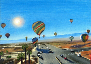 Painting titled "BALLOONS" by Victor Arseni, Original Artwork, Acrylic Mounted on Cardboard