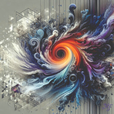 Arte digital titulada "Vortex Chromatique" por Jean-Pol De Loof, Obra de arte original, Pintura Digital