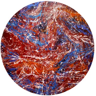 "Abstract red and bl…" başlıklı Tablo Oksana Gorbatova tarafından, Orijinal sanat, Akrilik Ahşap Sedye çerçevesi üzerine mon…