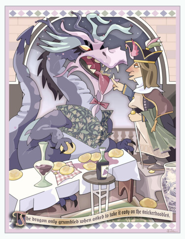 Digitale Kunst getiteld "The Dragon Only Gru…" door Van Evan Fuller, Origineel Kunstwerk, Digitaal Schilderwerk