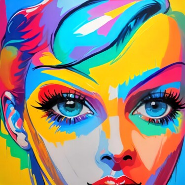 Digital Arts titled "Neon Beauty" by Aleksa Soul, Original Artwork, Digital Painting