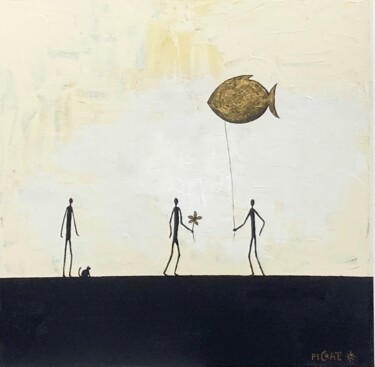 Painting titled "Par ce que les Fleu…" by Picrate, Original Artwork, Acrylic