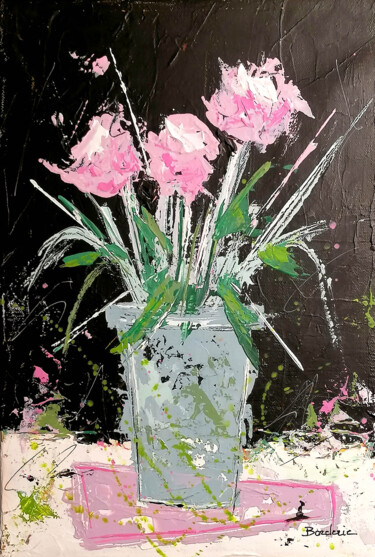 Peinture intitulée "Vase de fleurs 1" par Jean-Pierre Borderie, Œuvre d'art originale, Acrylique Monté sur Châssis en bois