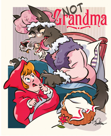 Digitale Kunst getiteld "Not Gandma" door Van Evan Fuller, Origineel Kunstwerk, Digitaal Schilderwerk