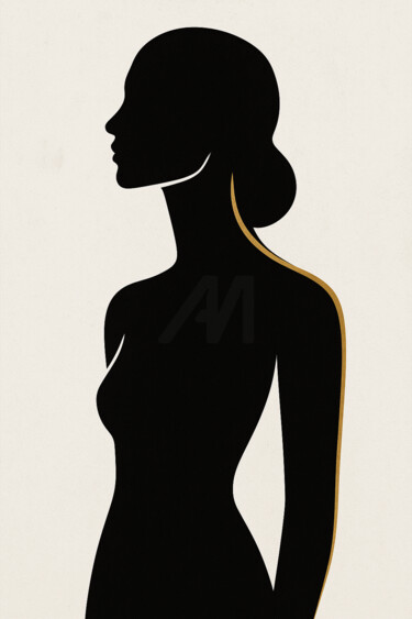 Digitale Kunst mit dem Titel "Złota linia" von Radoslaw Szuprytowski, Original-Kunstwerk, 2D digitale Arbeit