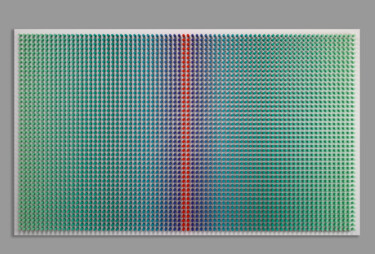 Skulptur mit dem Titel "Green screen" von Nazar Symotiuk, Original-Kunstwerk, Acryl Auf Metall montiert