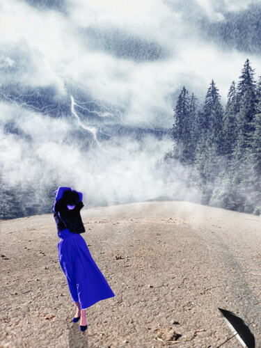 Digitale Kunst mit dem Titel "Le vent se souvient…" von Frida Narin, Original-Kunstwerk, Digitale Collage