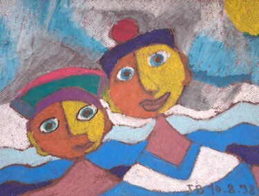 Картина под названием ""  Marin- Marine  "…" - Jacques Desvaux (JD), Подлинное произведение искусства, Пастель