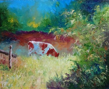 Malarstwo zatytułowany „Painting "Landscape…” autorstwa Sergiy Tsymbalov, Oryginalna praca, Olej