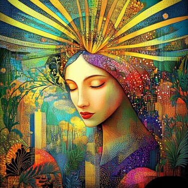 Цифровое искусство под названием "The Solar Veil" - Natalia Kaminskaya, Подлинное произведение искусства, 2D Цифровая Работа