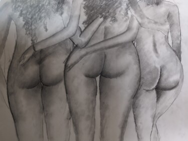 "Nude three girls" başlıklı Resim Serhat Atas tarafından, Orijinal sanat, Kalem