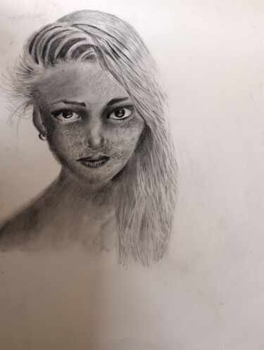Tekening getiteld "Female portrait" door Serhat Atas, Origineel Kunstwerk, Grafiet