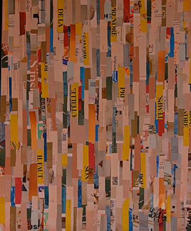 Коллажи под названием "UTOPIA VI" - Jacques Lacourrege, Подлинное произведение искусства, Коллажи Установлен на Деревянная р…