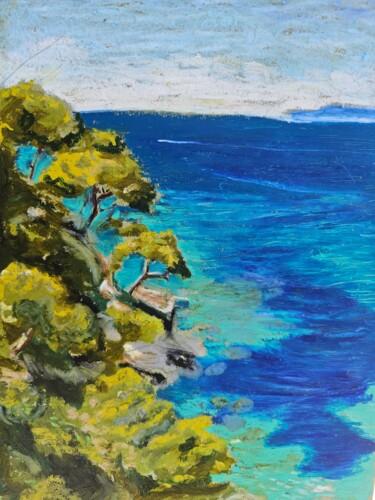 Peinture intitulée "Rayol jardin remarq…" par Lysa Lavi, Œuvre d'art originale, Pastel