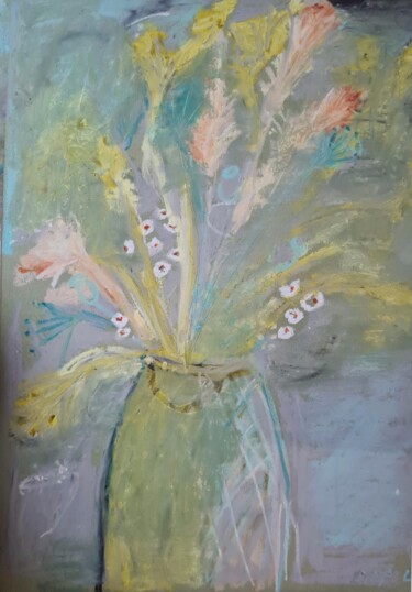 Malerei mit dem Titel "Bouquet de fleurs s…" von Lysa Lavi, Original-Kunstwerk, Pastell