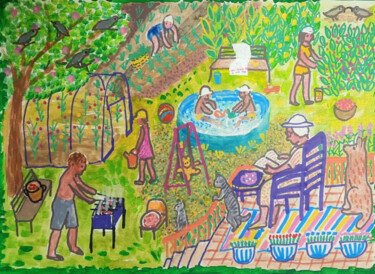 "a naive illustratio…" başlıklı Tablo Evgenia Rod tarafından, Orijinal sanat, Akrilik