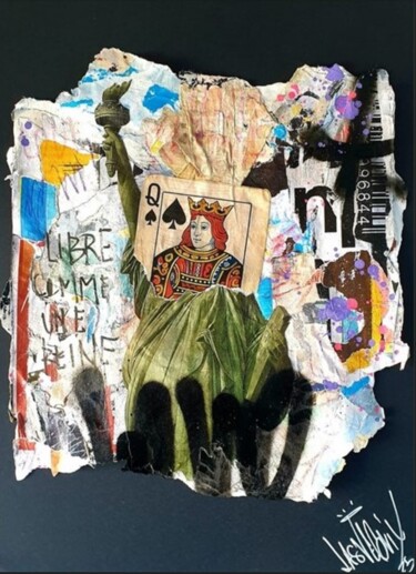 Коллажи под названием "Reine of Liberty" - Lasveguix, Подлинное произведение искусства, Коллажи