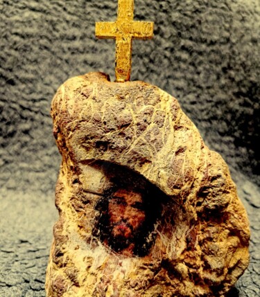 Skulptur mit dem Titel "Сила лика Христова" von Vladimir Moroz, Original-Kunstwerk, Stein