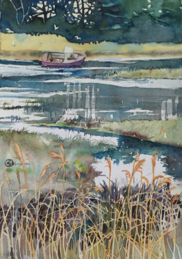 Картина под названием "Logonna Daoulas, l'…" - Claude Marchalot, Подлинное произведение искусства, Акварель Установлен на Др…