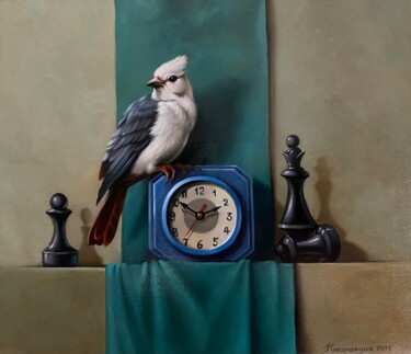 Картина под названием "Strategic Calm" - Ara Gasparyan, Подлинное произведение искусства, Масло Установлен на Деревянная рам…