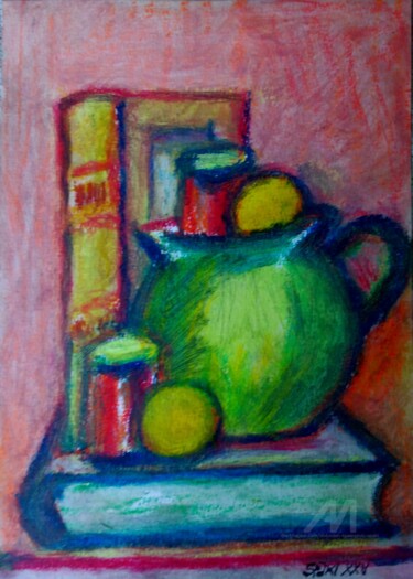 Peinture intitulée "Arangement avec les…" par Slobodan Spasojevic (Spaki), Œuvre d'art originale, Pastel