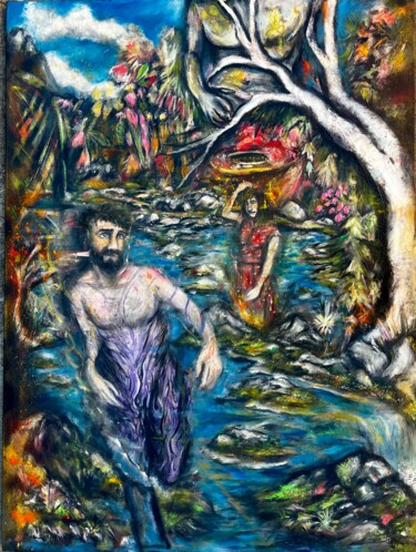 Malarstwo zatytułowany „Jardin des songes” autorstwa Maximilien Dhumerelle (Max Dhum), Oryginalna praca, Olej Zamontowany na…