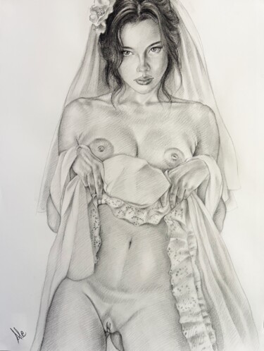 "the virgin bride" başlıklı Resim Aleartdesignerstudio tarafından, Orijinal sanat, Karakalem