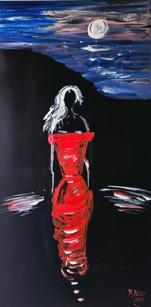 Painting titled "La beauté de la nuit" by Brigitte Kölli, Original Artwork, Acrylic