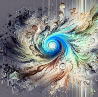 Arte digital titulada "L’Éveil du Vortex" por Jean-Pol De Loof, Obra de arte original, Pintura Digital