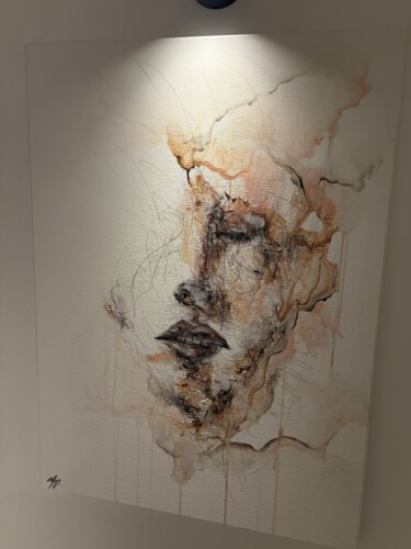 Картина под названием "Demi-visage 2" - Yagmur Drrk, Подлинное произведение искусства, Акрил