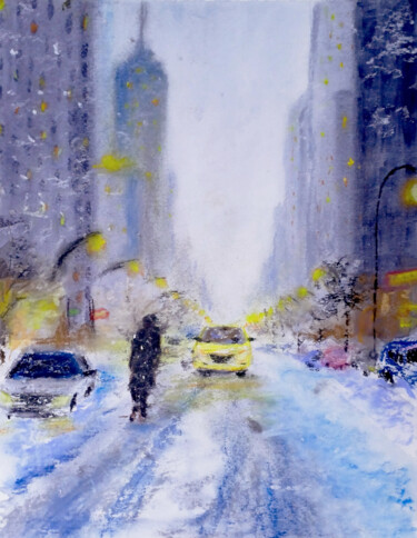 Painting titled "solitude" by Anna Baranova, Original Artwork, Pastel