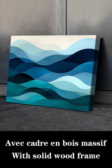 "Ocean Inspired Abst…" başlıklı Baskıresim 江华 梁 tarafından, Orijinal sanat, Mürekkep püskürtmeli Ahşap Sedye çerçevesi üzeri…