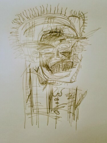 Drawing titled "Heads6" by Hector O'Kanin, Original Artwork, Conté